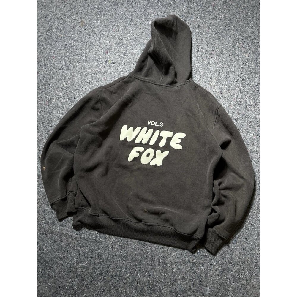 White Fox Boutique Volume 3 Gray Cotton Blend Hoodie Sweatshirt Men's S/M Boxy